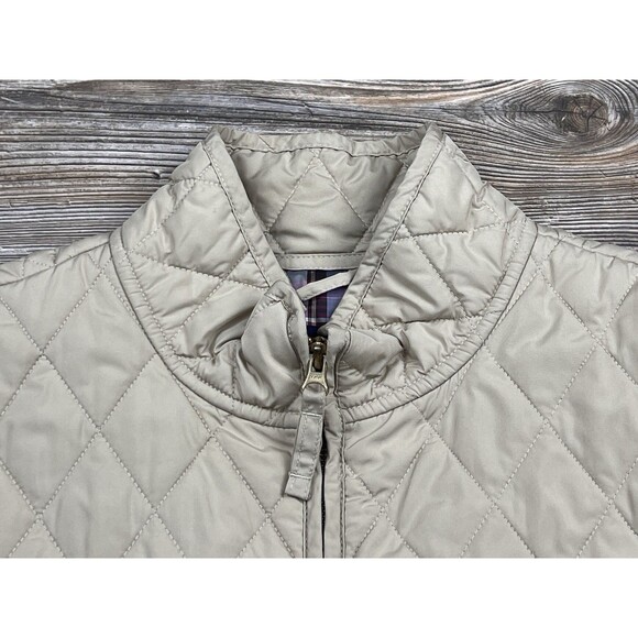 Lands End Jacket Women XL Coat Diamond Quilted Beige Lightweight Classic Casual - Picture 6 of 16